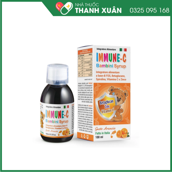 IMMUNE- C Bambini Syrup Giúp giảm nguy cơ viêm đường hô hấp trên